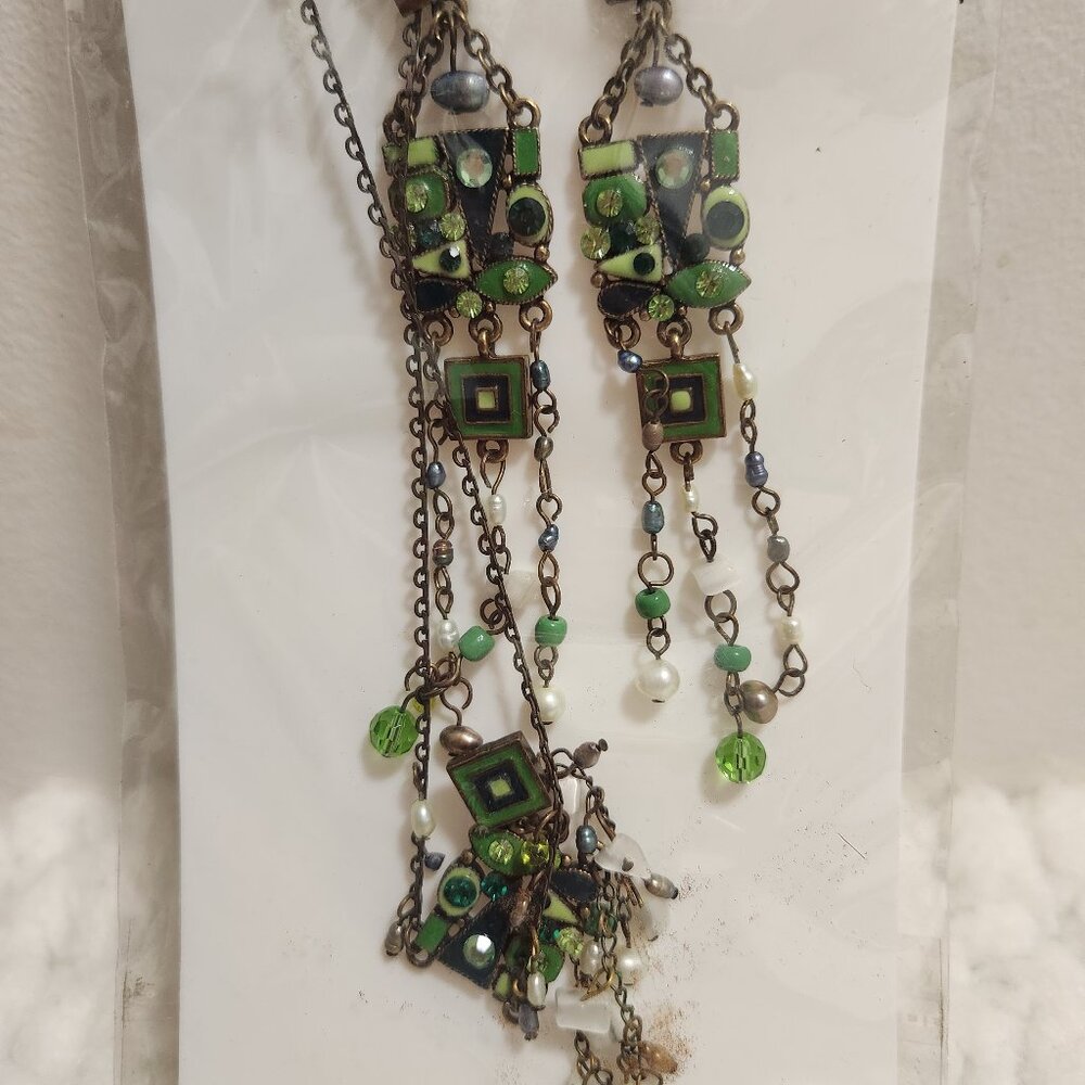 Christina Collection Jewelry Set  Mosaic Design Necklace with Matching Earrings